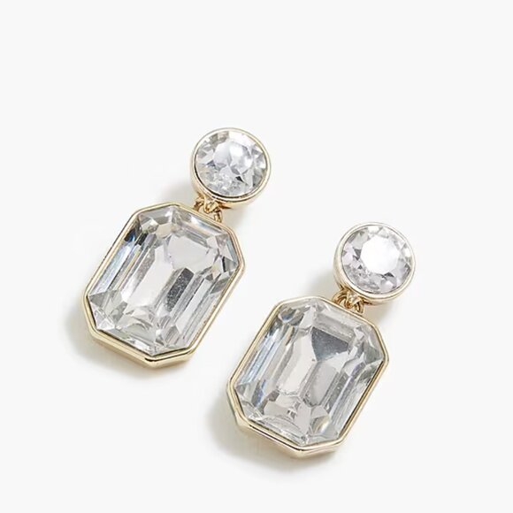 J. Crew Crystal Drop Statement Earrings, NWT - Picture 2 of 2